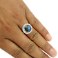 Natural Labradorite Gemstone Solitaire Vintage Blue Ring 925 Silver G31