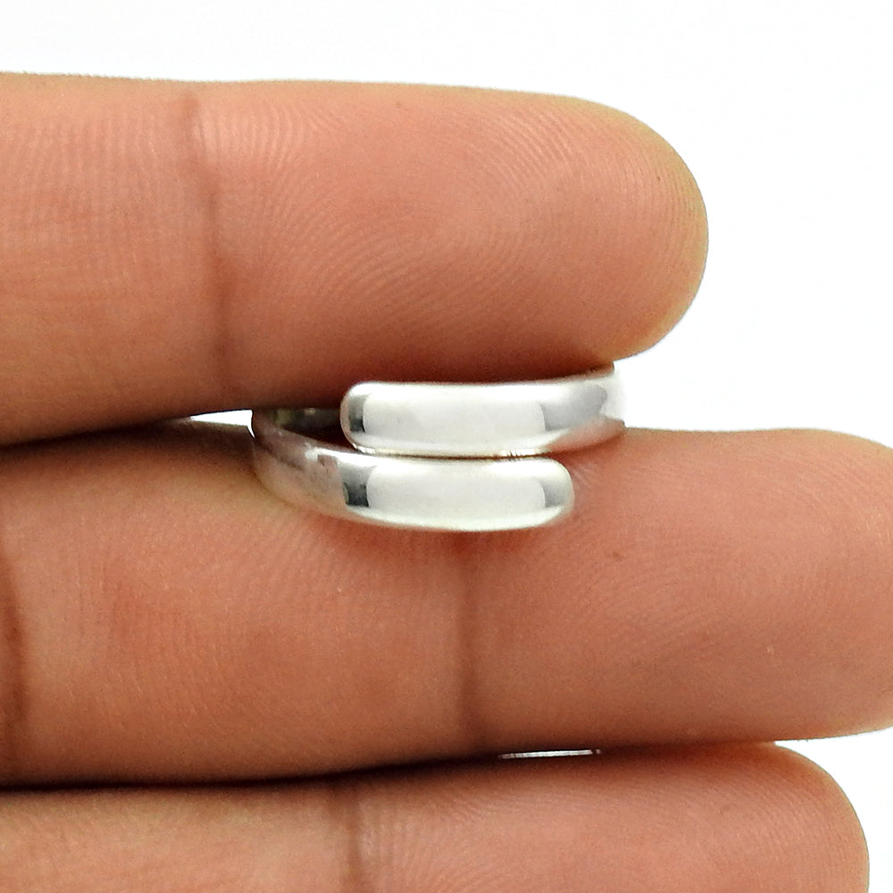 Gift For Woman Natural Labradorite Solitaire Coffin Ring 925 Silver V24