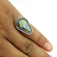Gift For Woman Natural Labradorite Solitaire Coffin Ring 925 Silver V24