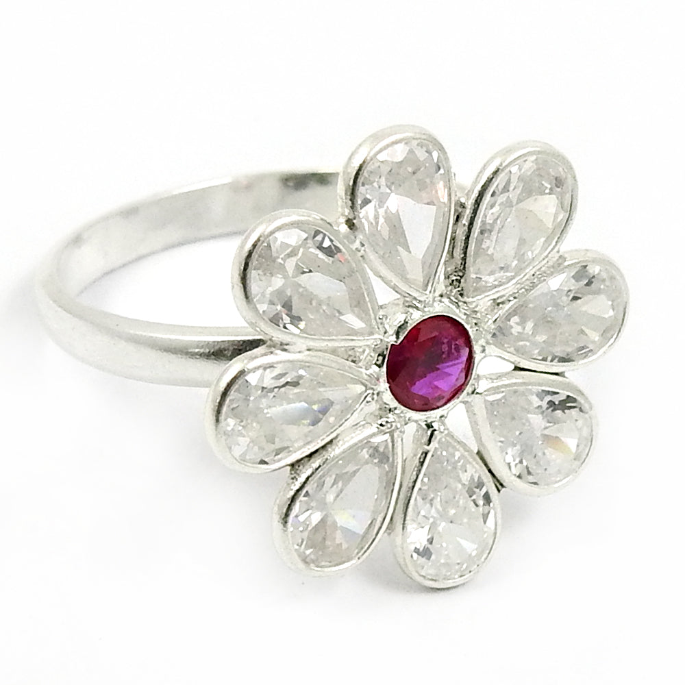 Engagement Ring Cubic Zirconia 925 Solid Silver Cocktail Ring