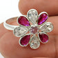 925 Sterling Silver Natural Cubic Zirconia Statement Ring