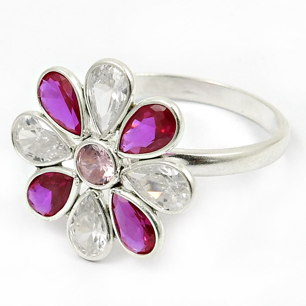 925 Sterling Silver Natural Cubic Zirconia Statement Ring