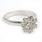 Solid Silver Round Cubic Zirconia Gemstone Birthday Tribal Cocktail Ring