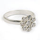 Solid Silver Round Cubic Zirconia Gemstone Birthday Tribal Cocktail Ring