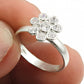 Solid Silver Round Cubic Zirconia Gemstone Birthday Tribal Cocktail Ring