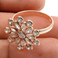 Natural Cubic Zirconia Rose Gold Plated 925 Solid Silver Cocktail Ring