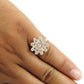 Natural Cubic Zirconia Rose Gold Plated 925 Solid Silver Cocktail Ring