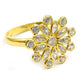 Natural Cubic Zirconia Gold Plated 925 Silver Wedding Ring W28