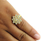 Natural Cubic Zirconia Gold Plated 925 Silver Wedding Ring W28