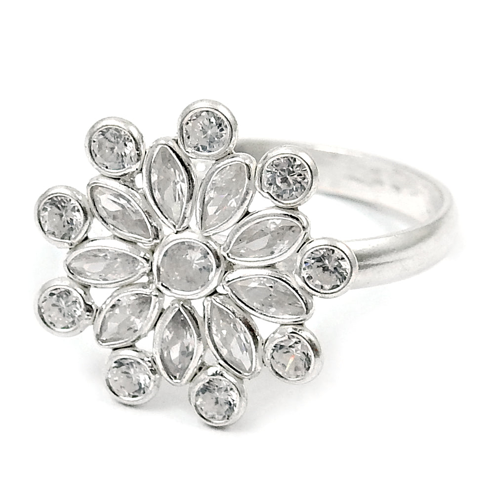 White Cubic Zirconia Wedding Ring 925 Sterling Silver Handmade Jewelry