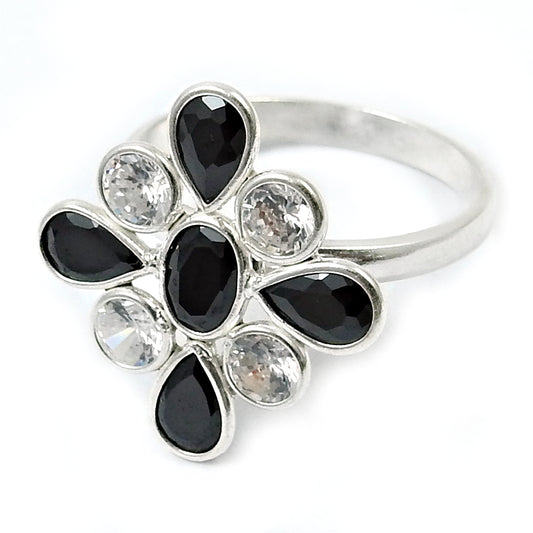 December Birth Cubic Zirconia Solid 925 Silver Statement Ring