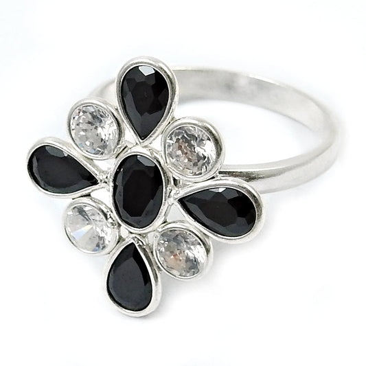 December Birth Cubic Zirconia Solid 925 Silver Statement Ring