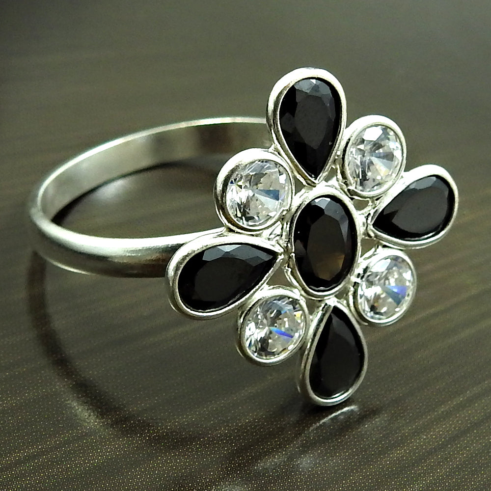 December Birth Cubic Zirconia Solid 925 Silver Statement Ring