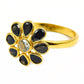 Natural Cubic Zirconia Gold Plated 925 Silver Cocktail Ring Jewelry