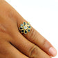 Natural Cubic Zirconia Gold Plated 925 Silver Cocktail Ring Jewelry