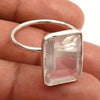 Natural Rose Quartz 925 Silver Solitaire Vintage Ring For Women L16