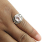 Natural Faceted Rose Quartz Statement Boho Ring 925 Silver I28