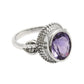 Natural Amethyst Gemstone Cocktail Ring 925 Silver Wholesale Jewelry Z12