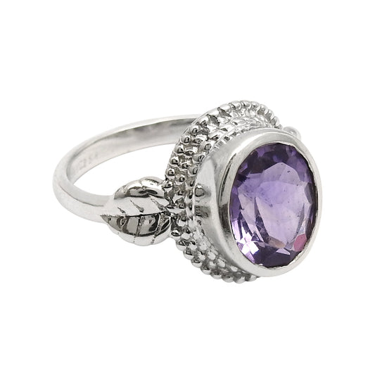 Natural Amethyst Gemstone Cocktail Ring 925 Silver Wholesale Jewelry Z12