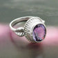 Natural Amethyst Gemstone Cocktail Ring 925 Silver Wholesale Jewelry Z12