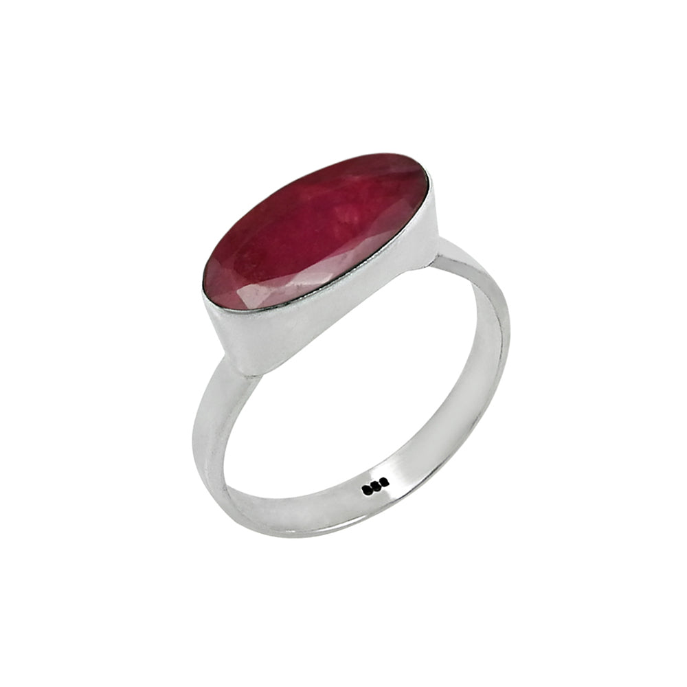 925 Sterling Silver Ruby Gemstone July Birthstone Statement Ring