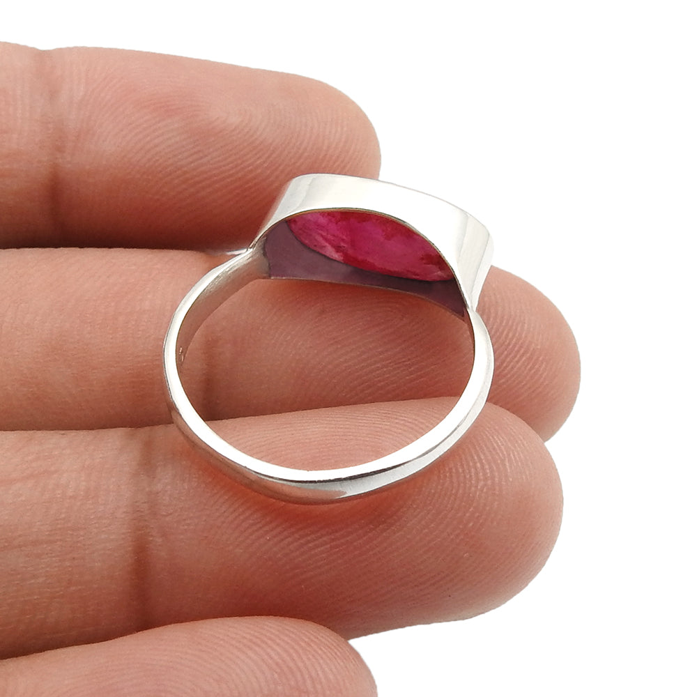 925 Sterling Silver Ruby Gemstone July Birthstone Statement Ring