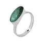 925 Silver Natural Emerald Gemstone Trendy Cocktail Ring Women Jewelry