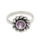 Gift For Her Natural Amethyst Gemstone Flower Ring 925 Sterling Silver S5