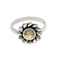 Natural Citrine Gemstone Cocktail Flower Ring 925 Silver For Women H27