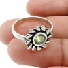 Natural Peridot Gemstone Cocktail Flower Green Ring 925 Silver H24