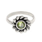 Natural Peridot Gemstone Cocktail Flower Green Ring 925 Silver H24