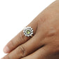 Natural Peridot Gemstone Cocktail Flower Green Ring 925 Silver H24