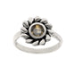 Proposal Ring Natural Smoky Quartz 925 Silver Sunflower Cocktail Ring