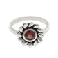 Natural Garnet Gemstone Cocktail Flower Ring 925 Silver For Women B28