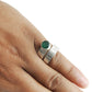 Sterling Silver Round Green Onyx Gemstone Trendy Bezel Promise Band Ring