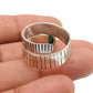 Sterling Silver Round Green Onyx Gemstone Trendy Bezel Promise Band Ring