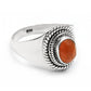 Sterling Silver Oval Natural Carnelian Bezel Cocktail Handcrafted Ring