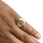 Sterling Silver Oval Natural Carnelian Bezel Cocktail Handcrafted Ring