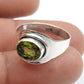 August Birth Peridot Gemstone Sterling Silver Boho Band Sisters Gift Ring