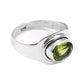 August Birth Peridot Gemstone Sterling Silver Boho Band Sisters Gift Ring