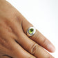 August Birth Peridot Gemstone Sterling Silver Boho Band Sisters Gift Ring