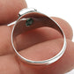 Sterling Silver Heart Chakra Emerald Gemstone Bezel Cocktail Trendy Ring