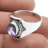 Natural Amethyst February Birth New Cocktail Sister Ring Sterling Silver