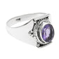Natural Amethyst February Birth New Cocktail Sister Ring Sterling Silver