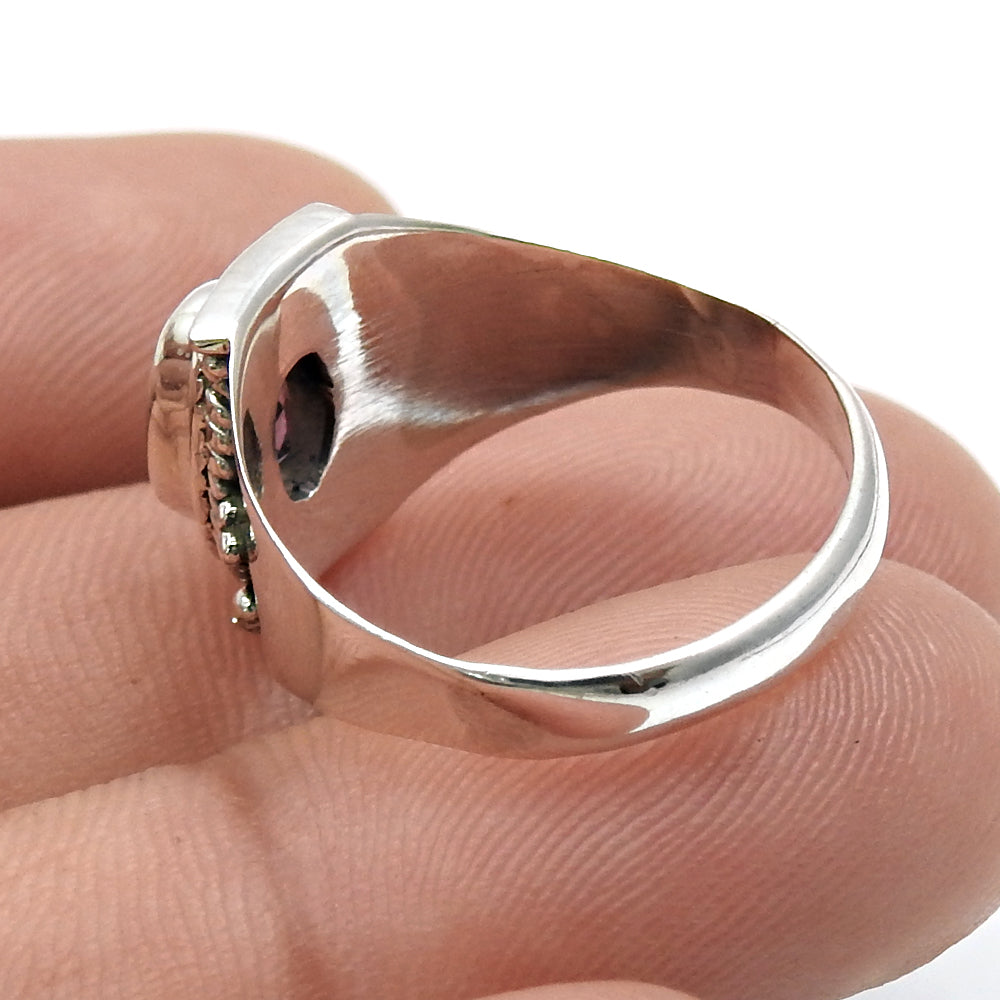 Natural Amethyst February Birth New Cocktail Sister Ring Sterling Silver