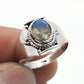 Natural Labradorite Bezel Cocktail Daughter Statement Ring Sterling Silver