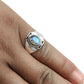 Natural Labradorite Bezel Cocktail Daughter Statement Ring Sterling Silver