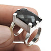 Natural Black Onyx 925 Silver Birthday Gift Band Ring