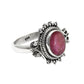 Root Chakra Oval Natural Ruby Sterling Silver Statement Bezel Mother Ring