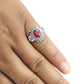 Root Chakra Oval Natural Ruby Sterling Silver Statement Bezel Mother Ring